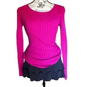 It's Our Time Fuchsia Ribbed Knit Top